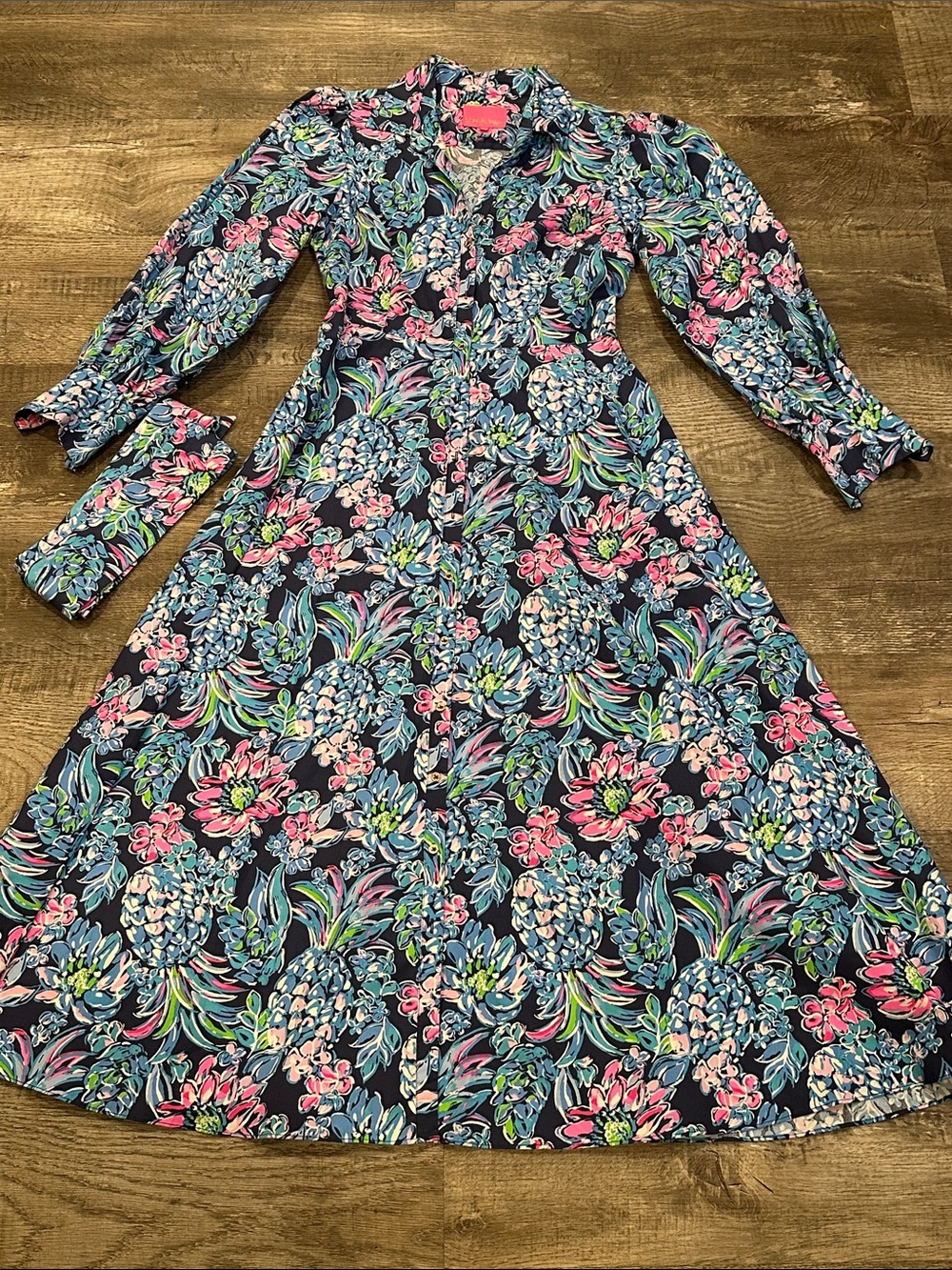 Lilly Pulitzer Mira Stretch Shirtdress in Pineapple Paradise Size 6‎